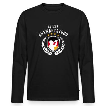 Junggesellenabschied - Letzte Auswärtstour - JGA - Männer Premium Bio Langarmshirt - Schwarz - Vorne - Nico (187cm)