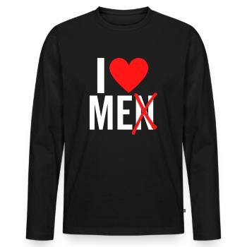 J’aime les hommes Je m’aime - T-shirt manches longues Premium bio Homme - noir - Devant - Nico (187cm)