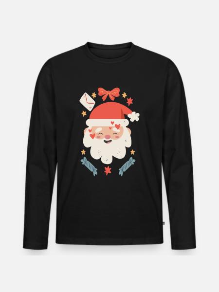 Happy Santa Claus - Men's Premium Organic Long Sleeve Shirt - black