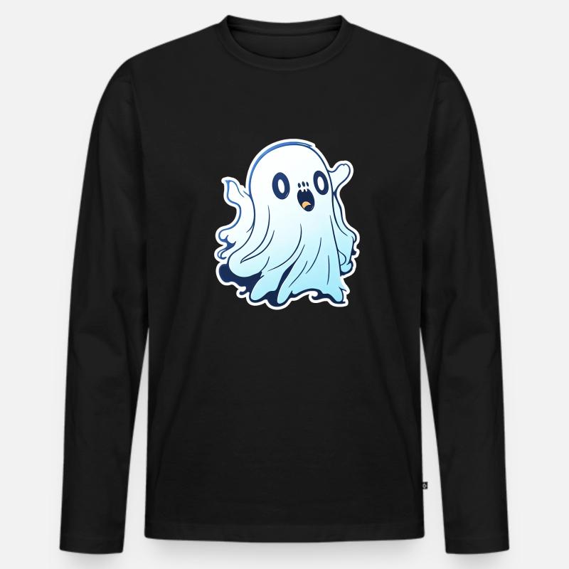 Gespenst - Männer Premium Bio Langarmshirt - Schwarz