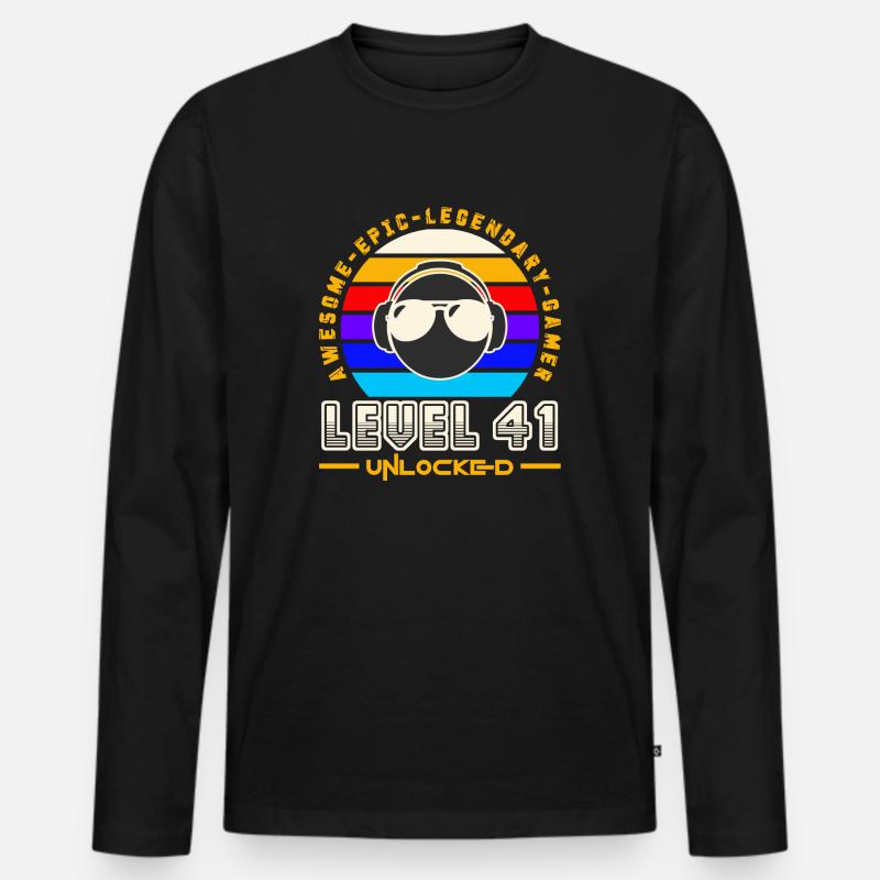 Stufe 41 - Männer Premium Bio Langarmshirt - Schwarz