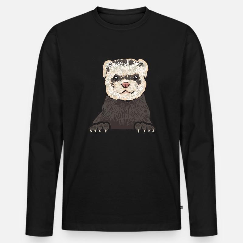Frettchen Besitzer Frettchen - Männer Premium Bio Langarmshirt - Schwarz