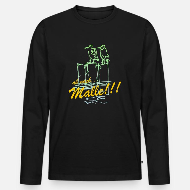 Malle - Männer Premium Bio Langarmshirt - Schwarz