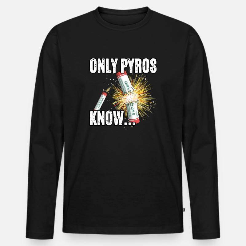 only pyros know - Männer Premium Bio Langarmshirt - Schwarz