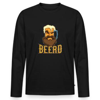 Bart Krug - Beerd - Biertrinker - Männer Premium Bio Langarmshirt - Schwarz - Vorne - Nico (187cm)