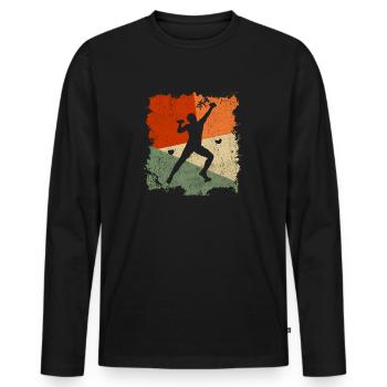Bergsteiger Klettern Kletterer Bouldern - Männer Premium Bio Langarmshirt - Schwarz - Vorne - Nico (187cm)