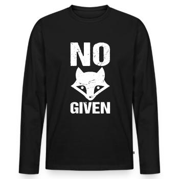 Pas de fox donné des dictons drôles Fox - T-shirt manches longues Premium bio Homme - noir - Devant - Nico (187cm)
