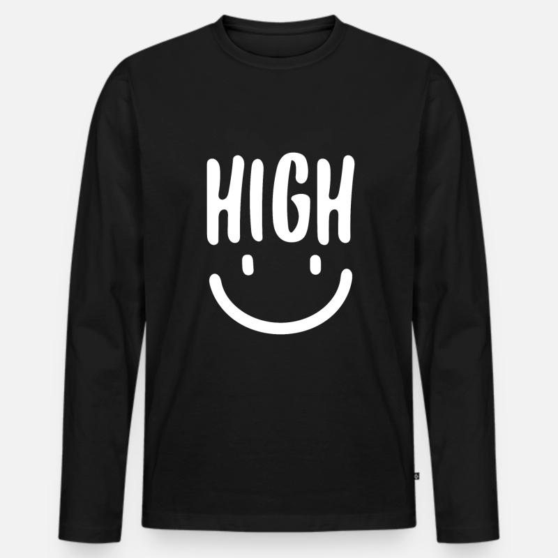 High Smile - Männer Premium Bio Langarmshirt - Schwarz