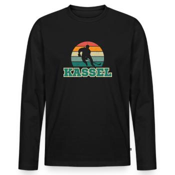 Kassel, ma ville ! - T-shirt manches longues Premium bio Homme - noir - Devant - Nico (187cm)