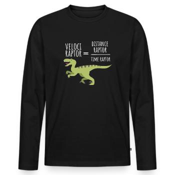 Velociraptor - Physique - T-shirt manches longues Premium bio Homme - noir - Devant - Nico (187cm)