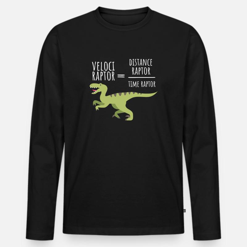 Velociraptor - Physik - Männer Premium Bio Langarmshirt - Schwarz
