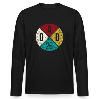 Dad 26 Dad Baby Dad 2026 Father's Day Gift - Men's Premium Organic Long Sleeve Shirt - black - Front - Nico (187cm)