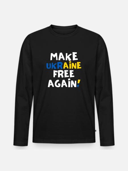 Free Ukraine - Men's Premium Organic Long Sleeve Shirt - black