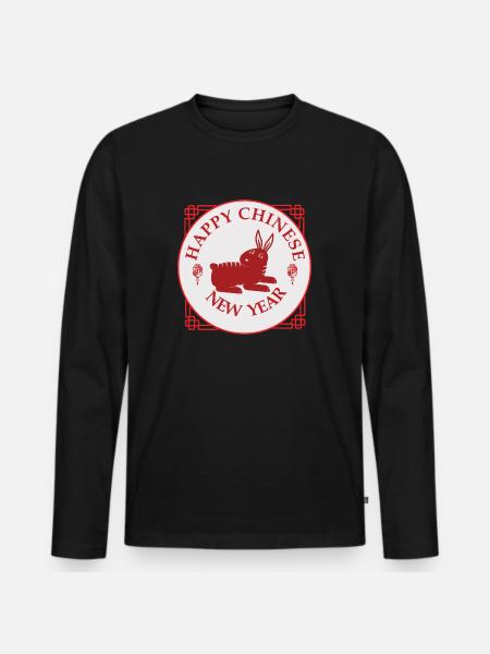 Chinese New Year - Men's Premium Organic Long Sleeve Shirt - black