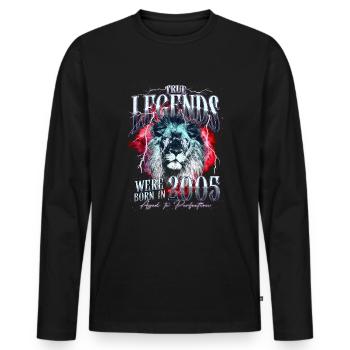 Legenden wurden 2005 geboren - Männer Premium Bio Langarmshirt - Schwarz - Vorne - Nico (187cm)