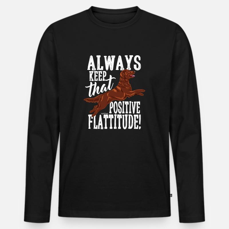 Flatti immer positiv - Männer Premium Bio Langarmshirt - Schwarz