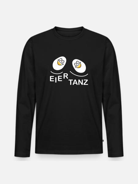 Eiertanz - Männer Premium Bio Langarmshirt - Schwarz
