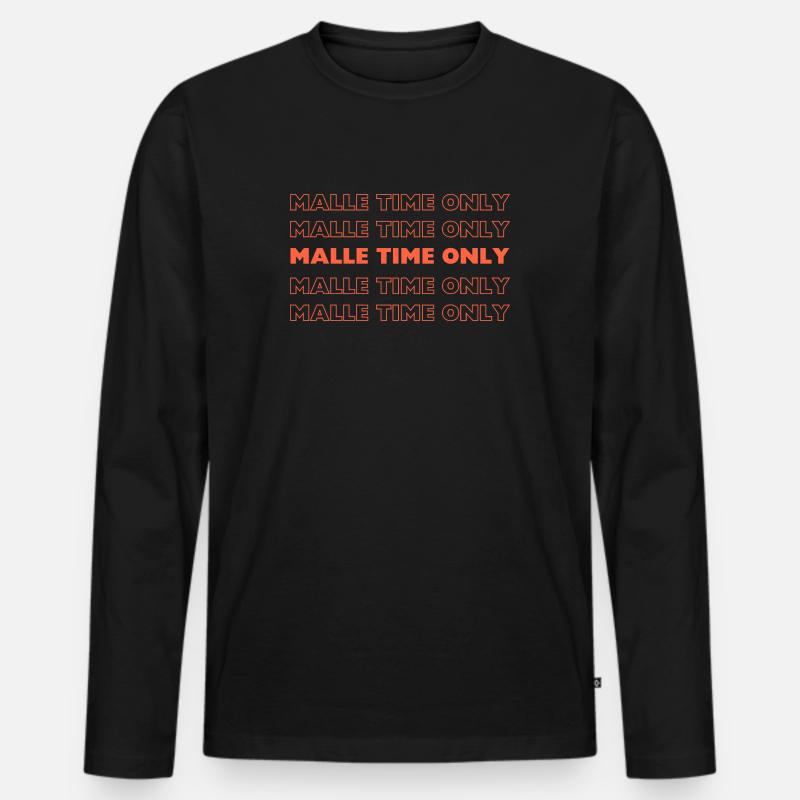 Malle Time Only - Männer Premium Bio Langarmshirt - Schwarz