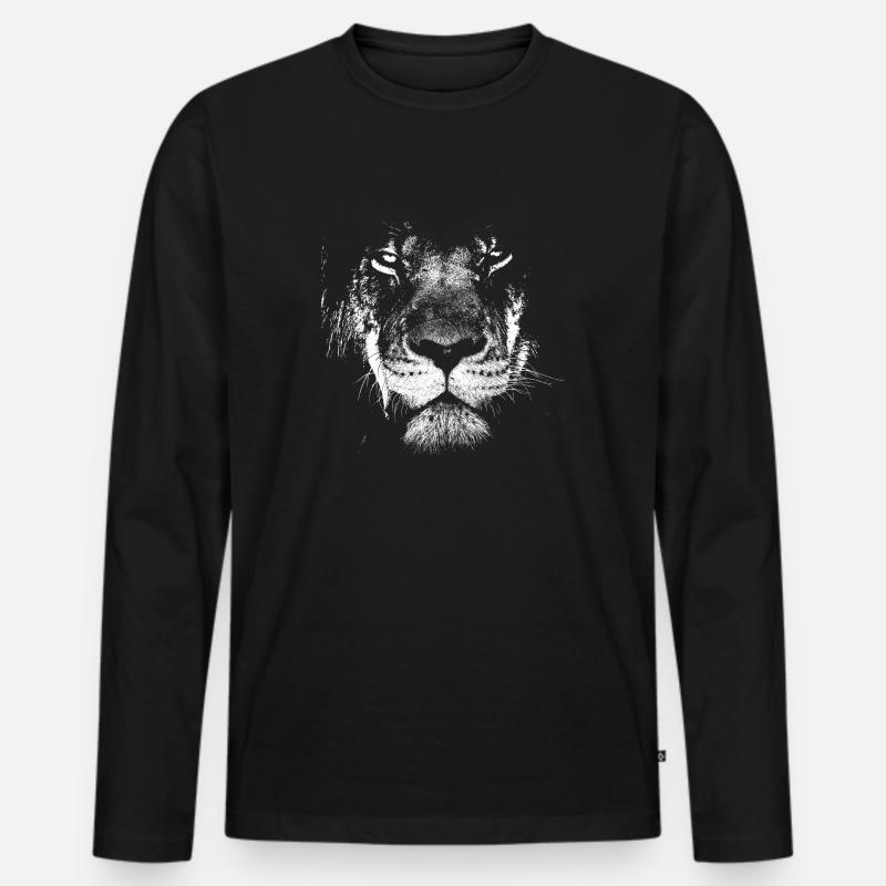 Lionhead - Männer Premium Bio Langarmshirt - Schwarz