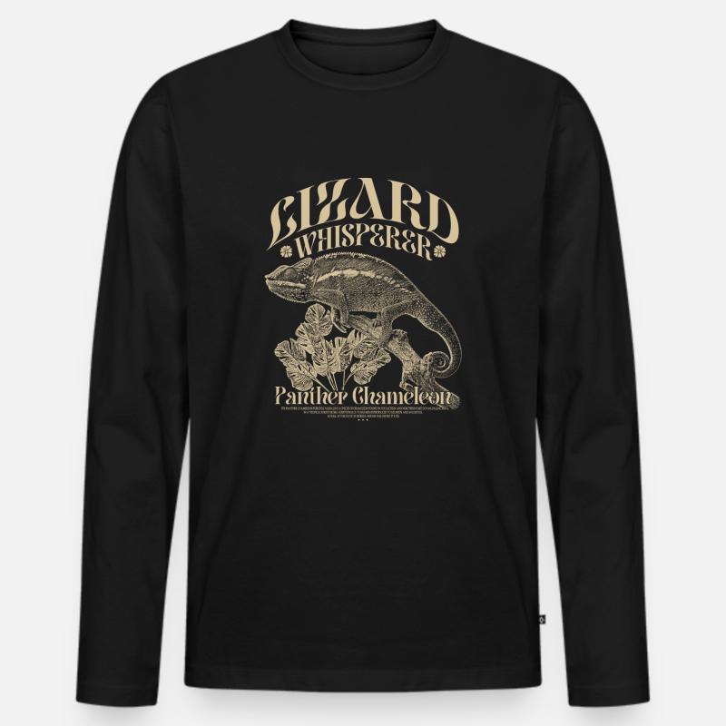 Pantherchamäleon Chamäleon Echsenflüsterer - Männer Premium Bio Langarmshirt - Schwarz
