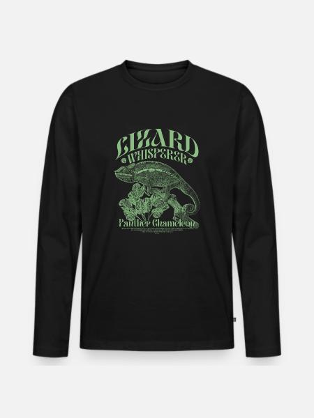 Pantherchamäleon Chamäleon Echsenflüsterer - Männer Premium Bio Langarmshirt - Schwarz