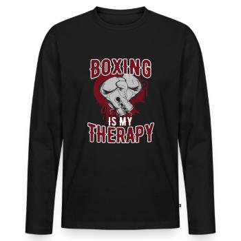 Boxing Boxing Match Sport Boxer Gift - Men's Premium Organic Long Sleeve Shirt - black - Front - Nico (187cm)