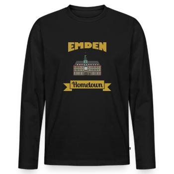 Ville natale Emden - T-shirt manches longues Premium bio Homme - noir - Devant - Nico (187cm)