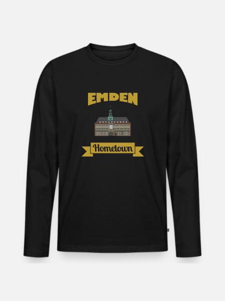 Hometown Emden - Men's Premium Organic Long Sleeve Shirt - black