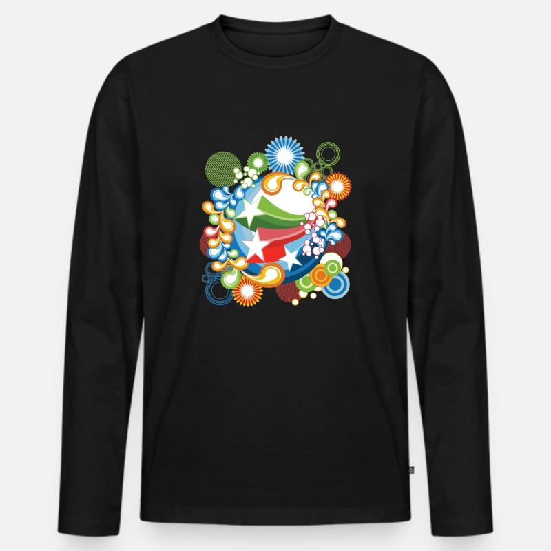 72 - Männer Premium Bio Langarmshirt - Schwarz