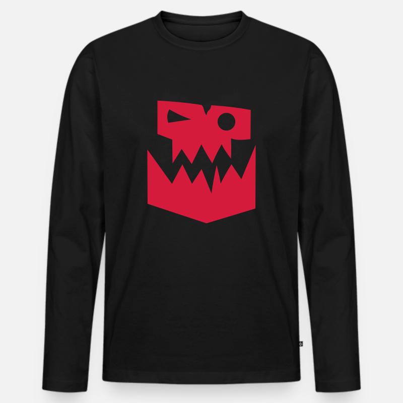 Ork Glyphe - Männer Premium Bio Langarmshirt - Schwarz