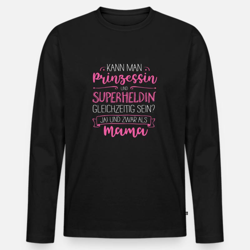 Supermama - Männer Premium Bio Langarmshirt - Schwarz