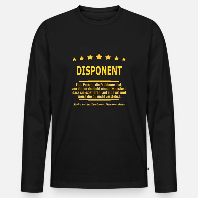 DISPONENT - Männer Premium Bio Langarmshirt - Schwarz