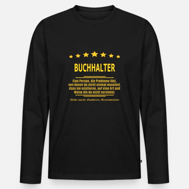 BUCHHALTER - Männer Premium Bio Langarmshirt - Schwarz