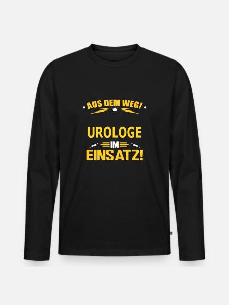 UROLOGE - Männer Premium Bio Langarmshirt - Schwarz