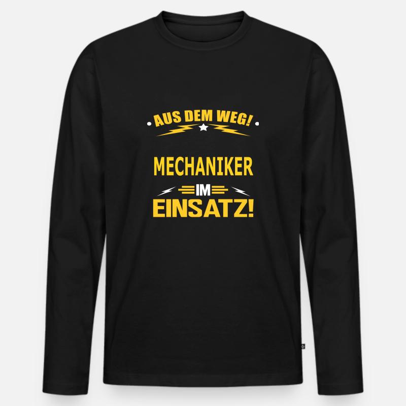MECHANIKER - Männer Premium Bio Langarmshirt - Schwarz