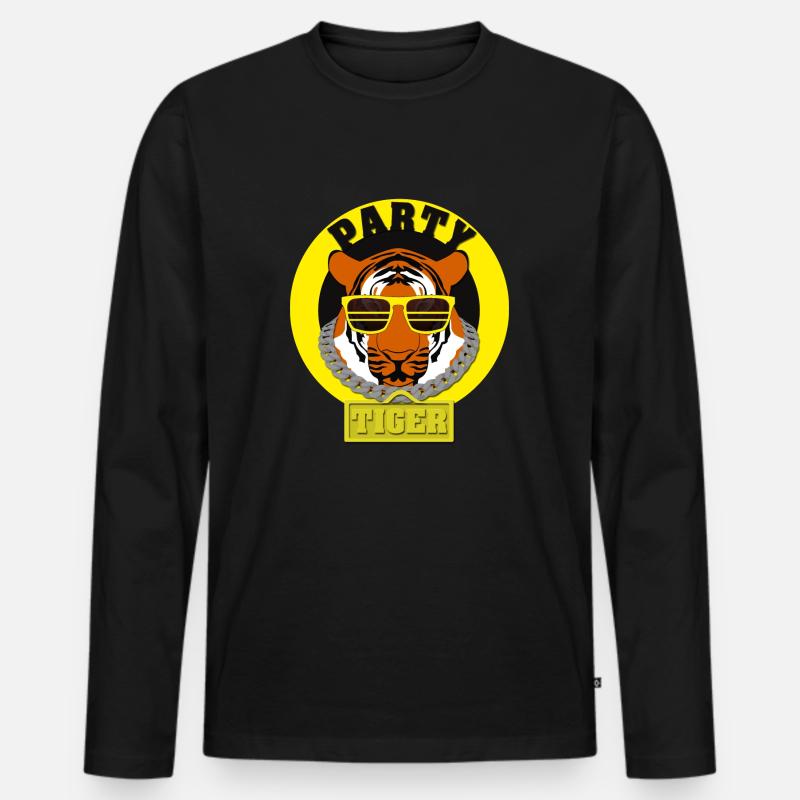 PARTYTIGER - Männer Premium Bio Langarmshirt - Schwarz