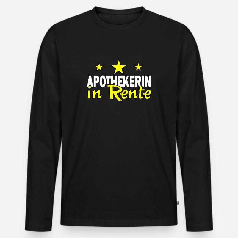 Apothekerin Ruhestabd Rente Geschenk Tshirt - Männer Premium Bio Langarmshirt - Schwarz