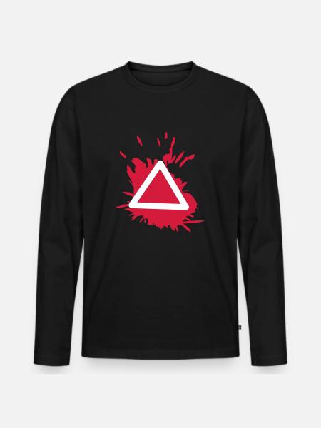 trekant cirkel drop X kvadrat symbol controller - Premium økologisk langærmet T-shirt til mænd - sort