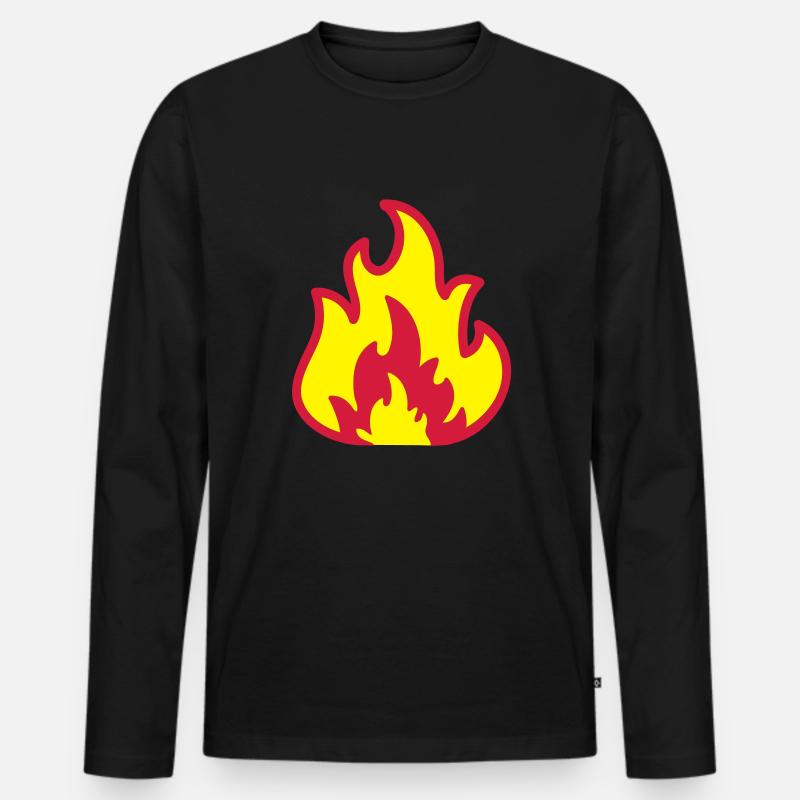 fire__f2 - Männer Premium Bio Langarmshirt - Schwarz