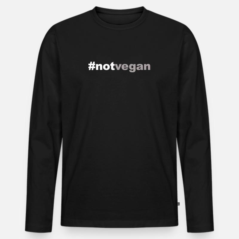 not vegan - Männer Premium Bio Langarmshirt - Schwarz