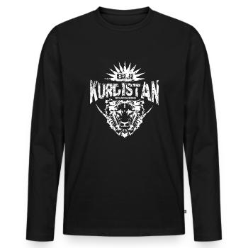 Kurdistan-weiß - Männer Premium Bio Langarmshirt - Schwarz - Vorne - Nico (187cm)