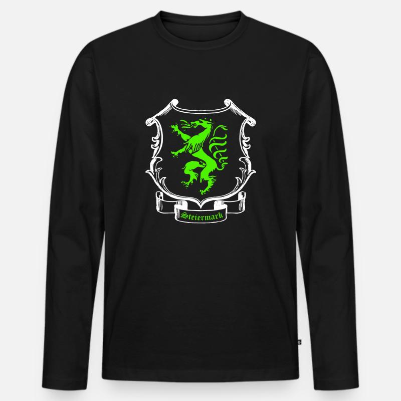 Steiermark - Männer Premium Bio Langarmshirt - Schwarz