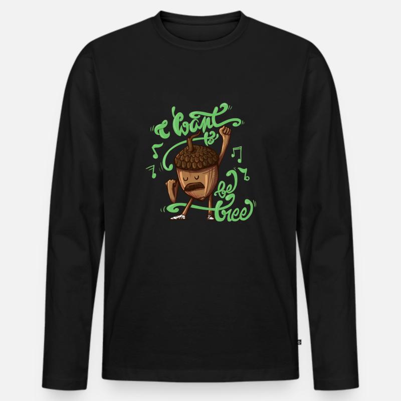 Baum sein - Männer Premium Bio Langarmshirt - Schwarz