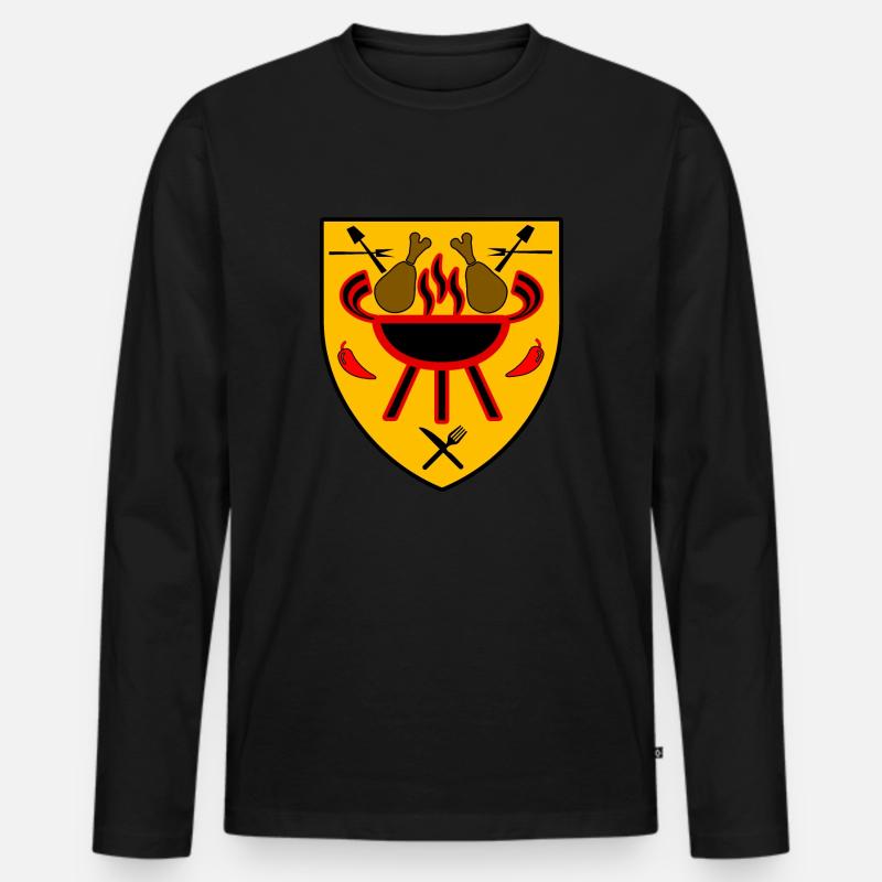 Grillen - Männer Premium Bio Langarmshirt - Schwarz
