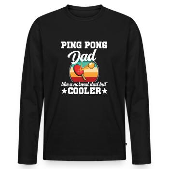 Ping pong dad table tennis player gift father - T-shirt manches longues Premium bio Homme - noir - Devant - Nico (187cm)