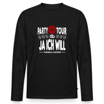 Jga Ja ich will Fussball gucken Hochzeitsantrag - Männer Premium Bio Langarmshirt - Schwarz - Vorne - Nico (187cm)