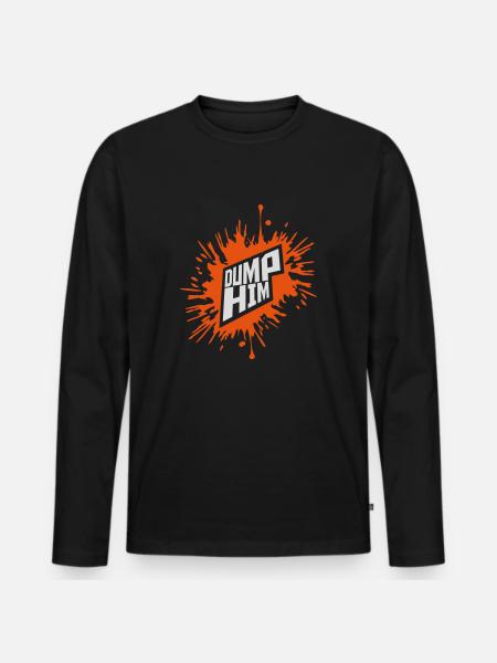 dump him quote logo - Men's Premium Organic Long Sleeve Shirt - black