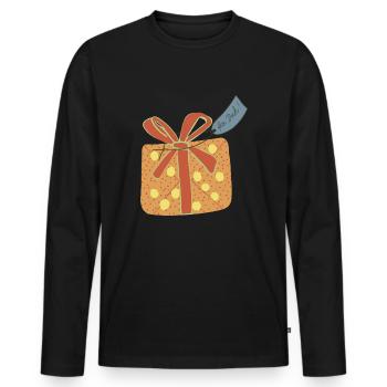 Gift - Men's Premium Organic Long Sleeve Shirt - black - Front - Nico (187cm)