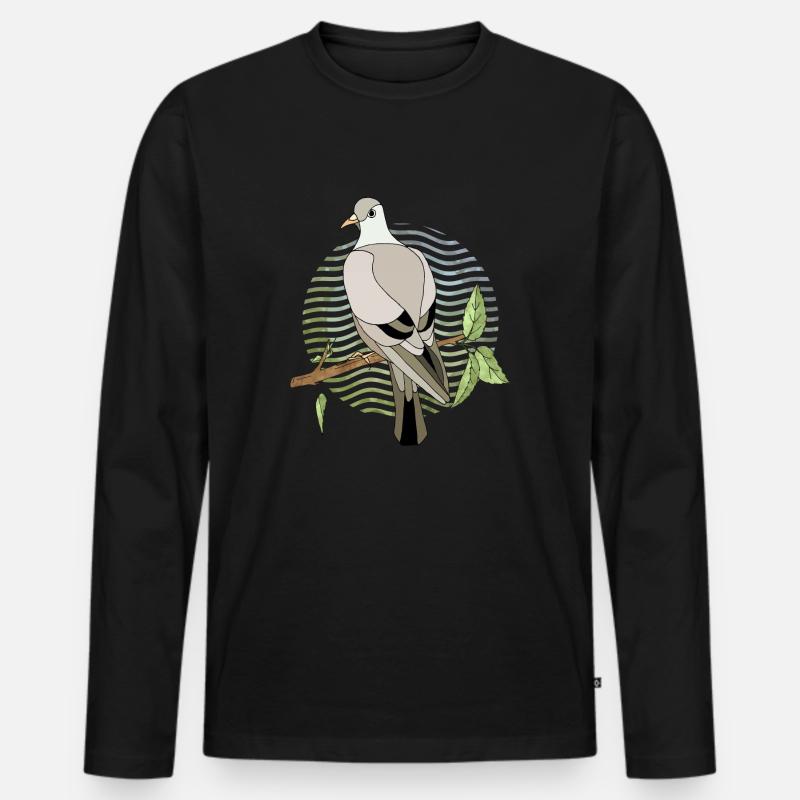 Vogel - Männer Premium Bio Langarmshirt - Schwarz