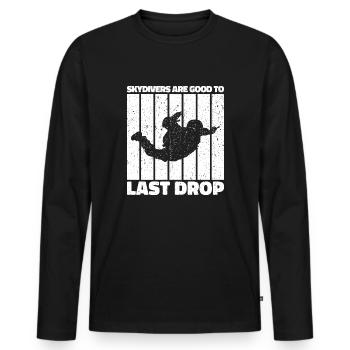 Citation drôle de parachutiste : cadeau parfait ! - T-shirt manches longues Premium bio Homme - noir - Devant - Nico (187cm)